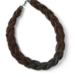 Paparazzi "Brazilian Brilliance" Braided Seed Beed Ombre Statement Necklace